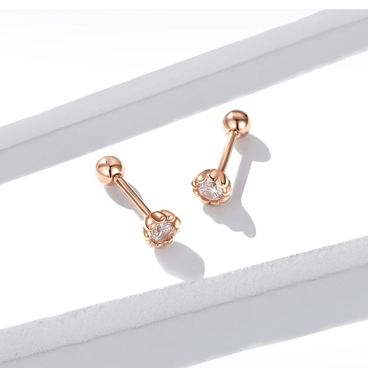 Damen-Ohrringe, modern, 925er Sterlingsilber, Roségold-5
