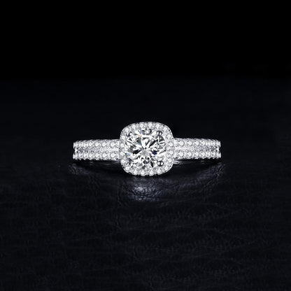 Ring aus 925em Sterlingsilber, geometrisches Design mit Zirkonia-Detail-5