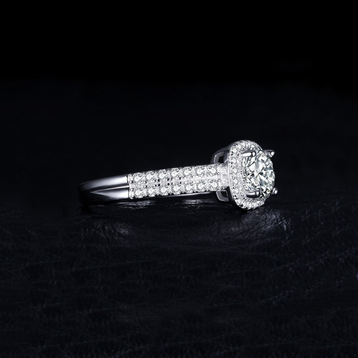 Ring aus 925em Sterlingsilber, geometrisches Design mit Zirkonia-Detail-3