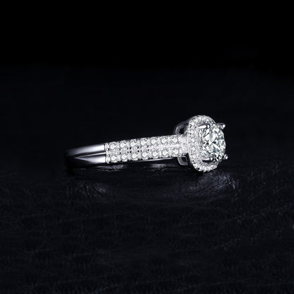 Ring aus 925em Sterlingsilber, geometrisches Design mit Zirkonia-Detail-3