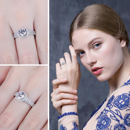 Ring aus 925em Sterlingsilber, geometrisches Design mit Zirkonia-Detail-6
