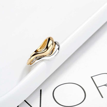 Damen-Ring, Doppel-Loop, 925er Sterlingsilber elegantes Design-1
