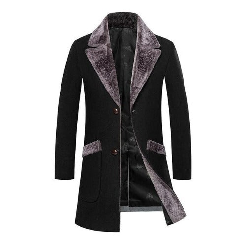 Herren-Winterjacke, lang, modernes Design, hochwertiger Stoff-1
