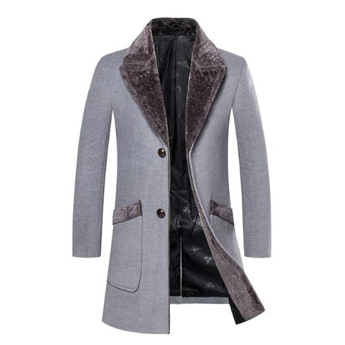 Herren-Winterjacke, lang, modernes Design, hochwertiger Stoff-5
