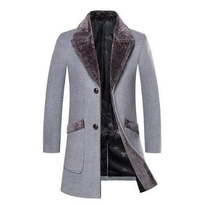 Herren-Winterjacke, lang, modernes Design, hochwertiger Stoff-5