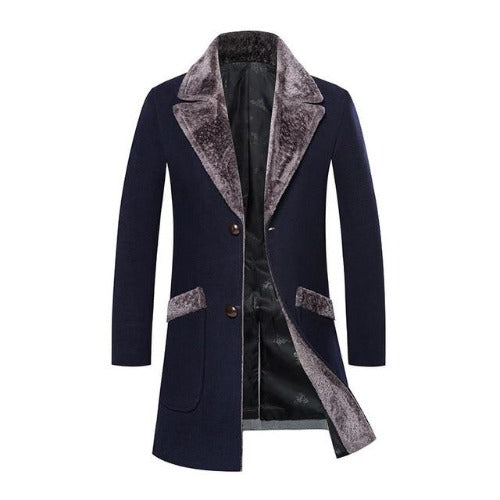 Herren-Winterjacke, lang, modernes Design, hochwertiger Stoff-6