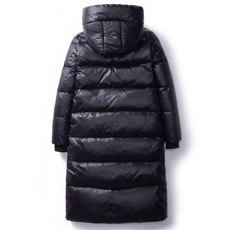 Langer Wintermantel Damen Tailliert Baumwolle Polyester-2