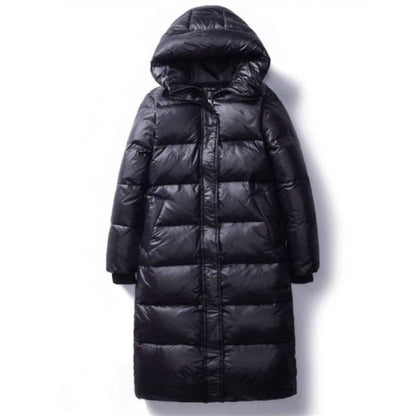 Langer Wintermantel Damen Tailliert Baumwolle Polyester-1