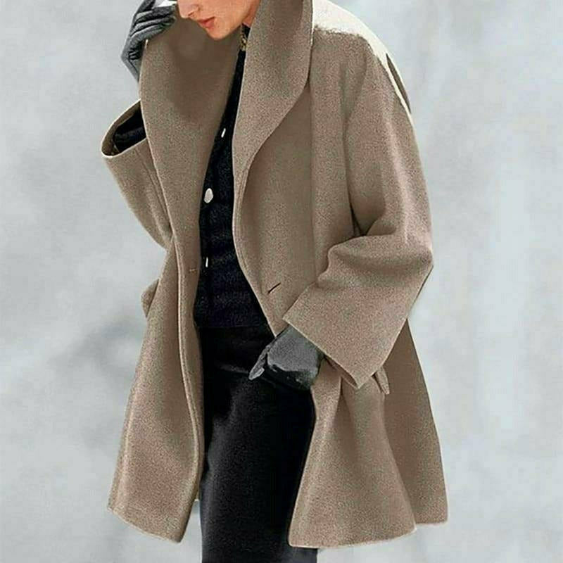 Damen-Mantel Lang Street Style Baumwolle Polyester-2