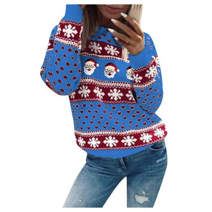 Damen-Strickpullover, mit Weihnachtsmann-Motiv aus weicher Qualität-5