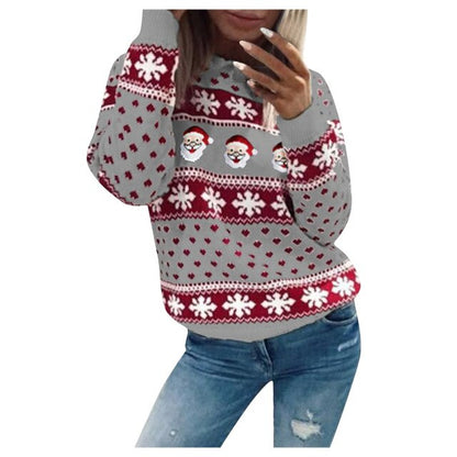 Damen-Strickpullover, mit Weihnachtsmann-Motiv aus weicher Qualität-3