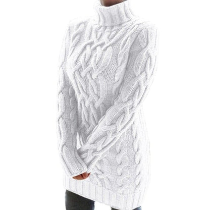Damen-Strickpullover, hoher Kragen aus Baumwolle und Polyester-5