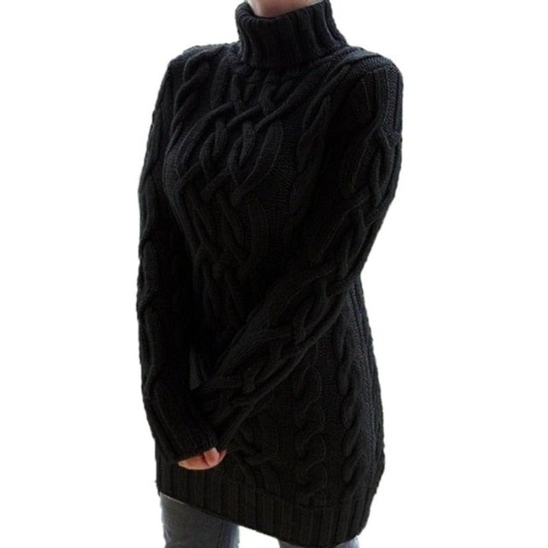 Variant image for Damen-Strickpullover, hoher Kragen aus Baumwolle und Polyester-21
