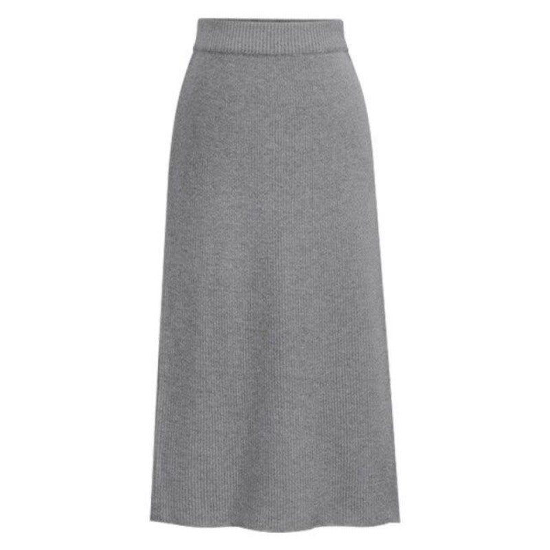 Damen-Midi-Rock, taillierte gerippte Baumwolle, Polyester-4