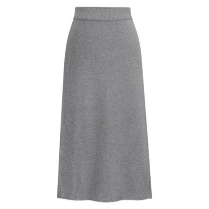 Damen-Midi-Rock, taillierte gerippte Baumwolle, Polyester-4
