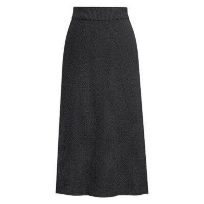 Damen-Midi-Rock, taillierte gerippte Baumwolle, Polyester-6