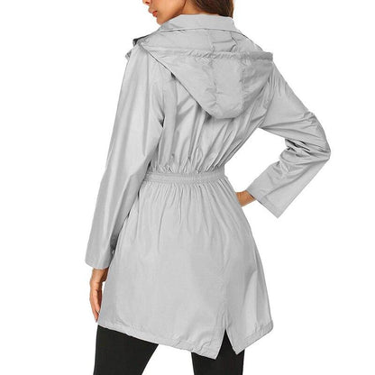 Damen-Regenjacke, wasserabweisend, mit geräumiger Kapuze-4