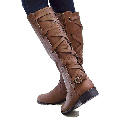 Gefütterte Damen-Winterstiefel, Eco, Leder, mit Blockabsatz und Reißverschluss-3