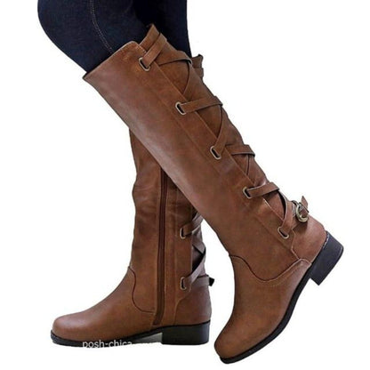 Gefütterte Damen-Winterstiefel, Eco, Leder, mit Blockabsatz und Reißverschluss-5