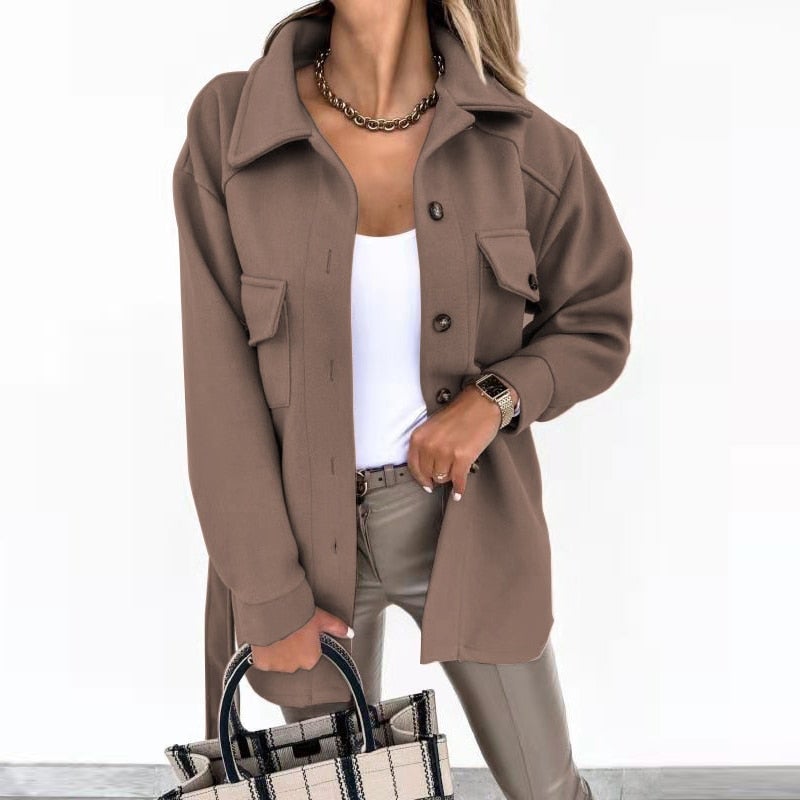 Damen Hemdjacke Elegant Baumwolle Polyester-1