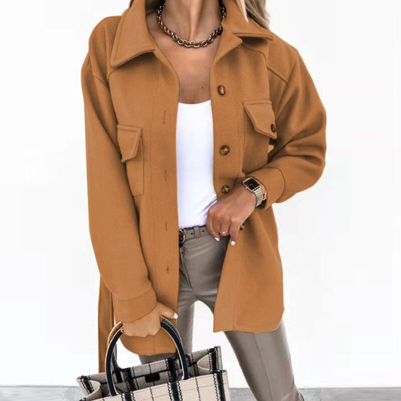 Variant image for Damen Hemdjacke Elegant Baumwolle Polyester-21