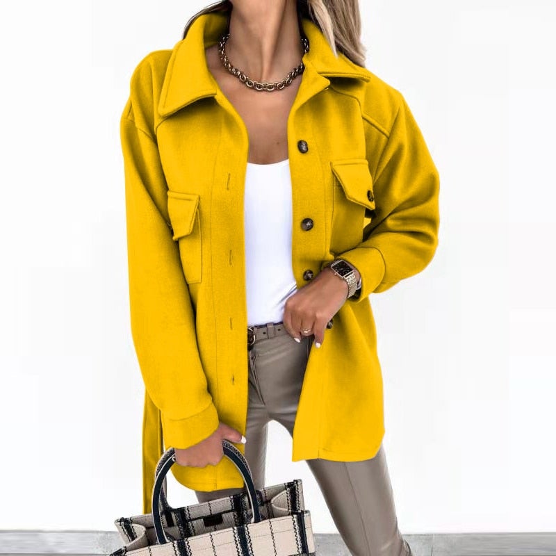 Variant image for Damen Hemdjacke Elegant Baumwolle Polyester-11