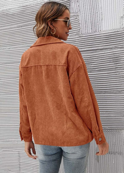 Damen-Cordjacke, modern, Kordel, Baumwolle, Polyester-5