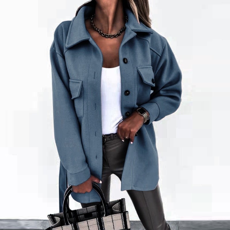 Variant image for Damen Hemdjacke Elegant Baumwolle Polyester-6
