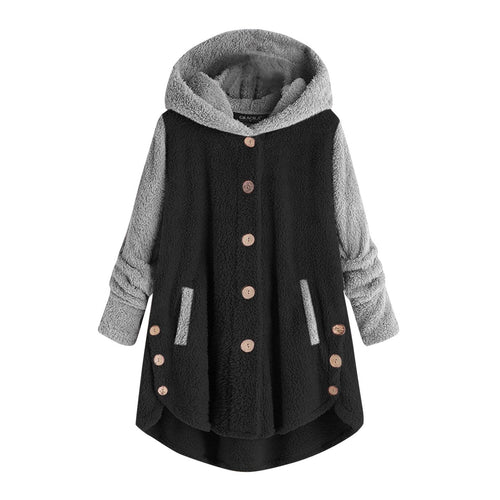 Damen-Ponchojacke mit großer Kapuze aus leichtem Polyester-1