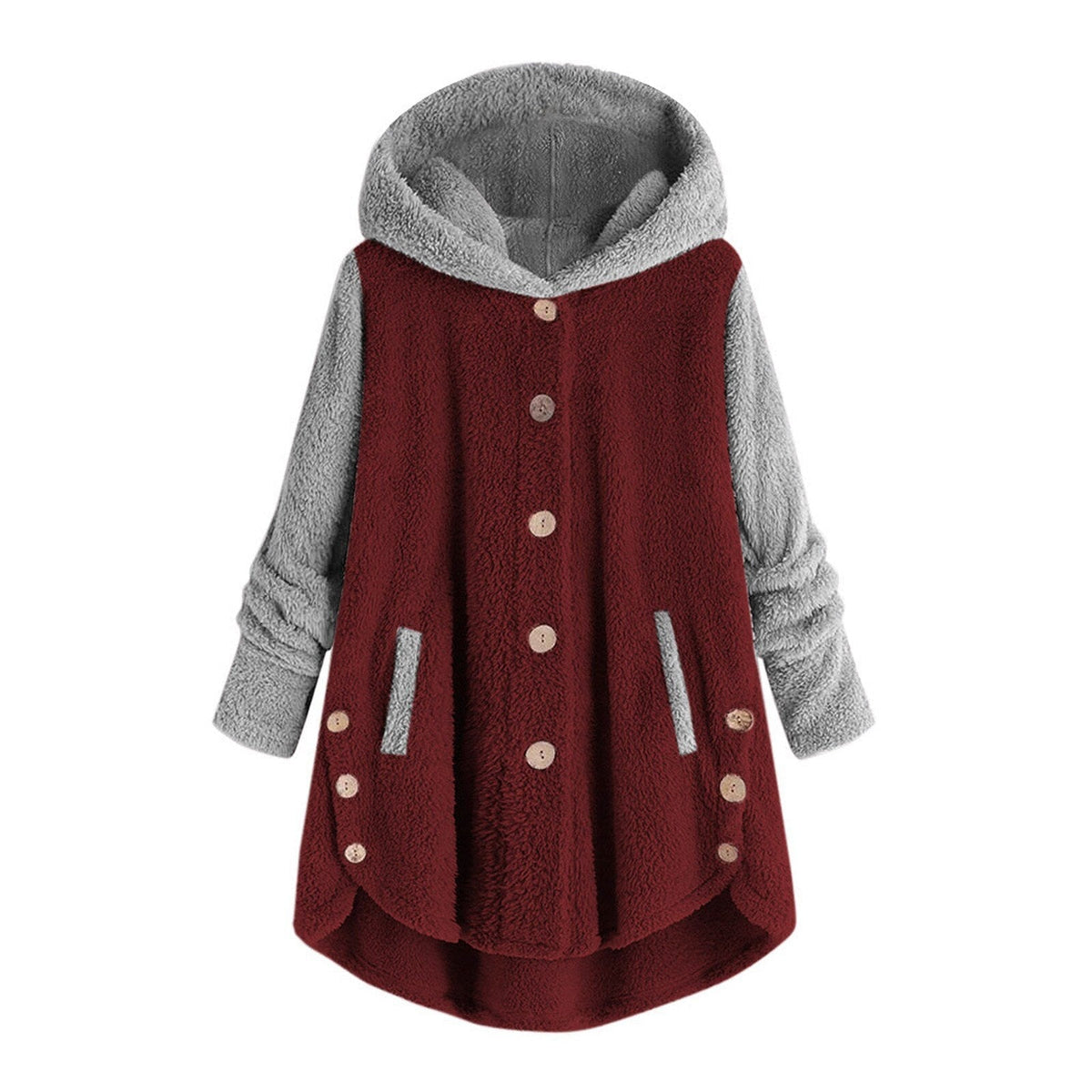 Damen-Ponchojacke mit großer Kapuze aus leichtem Polyester-6