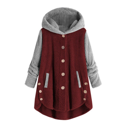 Damen-Ponchojacke mit großer Kapuze aus leichtem Polyester-6