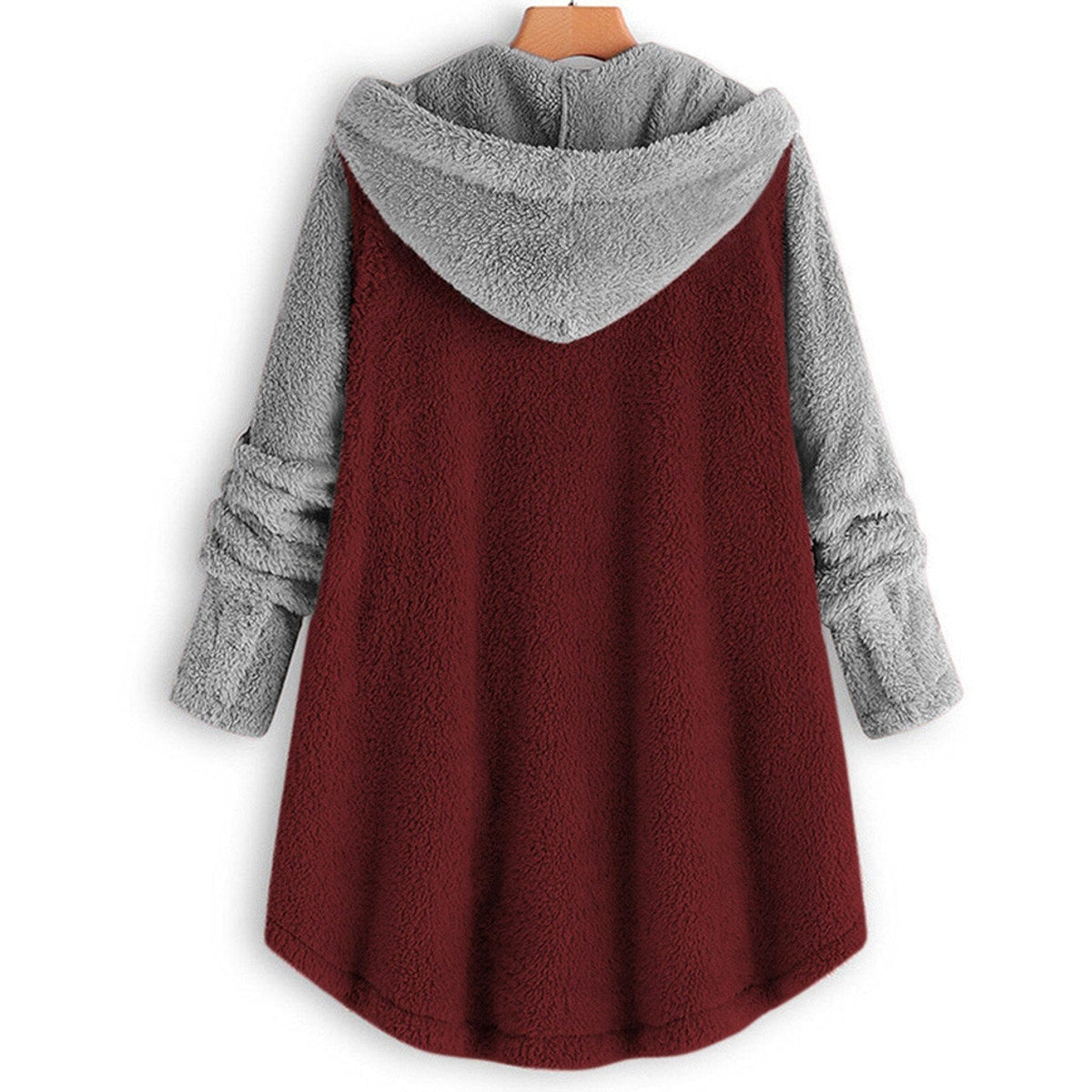 Damen-Ponchojacke mit großer Kapuze aus leichtem Polyester-4