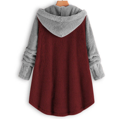 Damen-Ponchojacke mit großer Kapuze aus leichtem Polyester-4