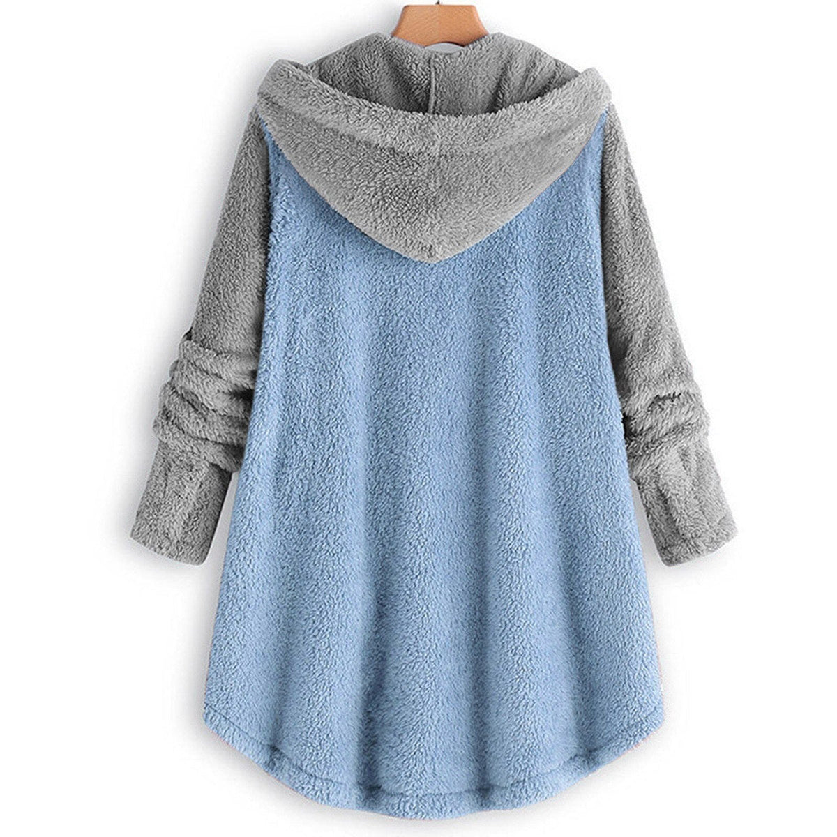 Damen-Ponchojacke mit großer Kapuze aus leichtem Polyester-3