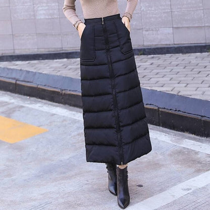 Damen Winterrock Plissiert Polyester-1