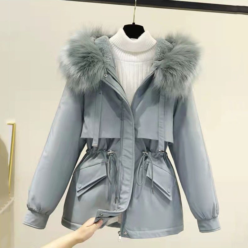 Variant image for Damen-Parkas mit Kapuze, lässig, Baumwolle und Polyester-21