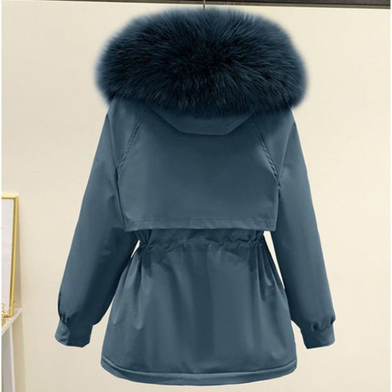 Damen-Parkas mit Kapuze, lässig, Baumwolle und Polyester-2