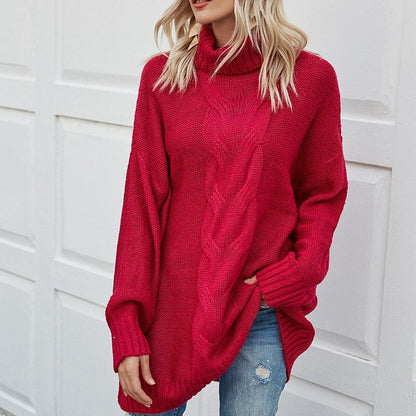 Variant image for Damen-Rollkragen-Strickpullover, oversized Baumwolle-1