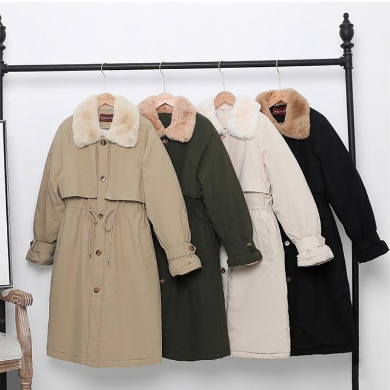 Damen-Carcoat, gefüttert, klassisches Design, Baumwolle, Polyester-2