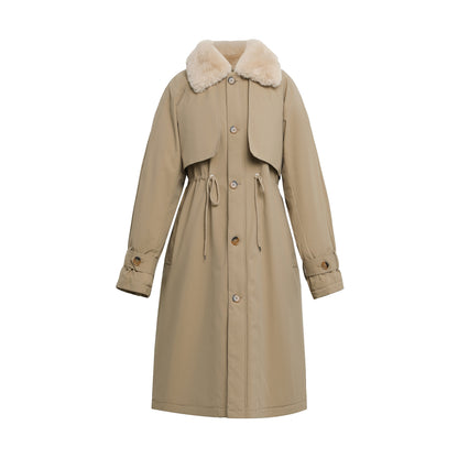 Damen-Carcoat, gefüttert, klassisches Design, Baumwolle, Polyester-1