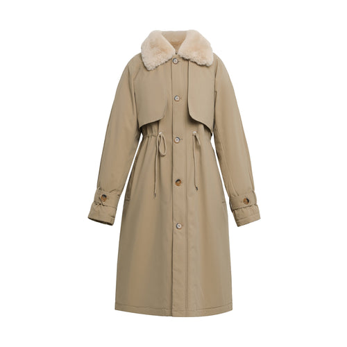 Damen-Carcoat, gefüttert, klassisches Design, Baumwolle, Polyester-1