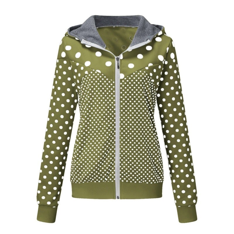 Damen Zip-Hoodie Casual Baumwolle Polyester-3