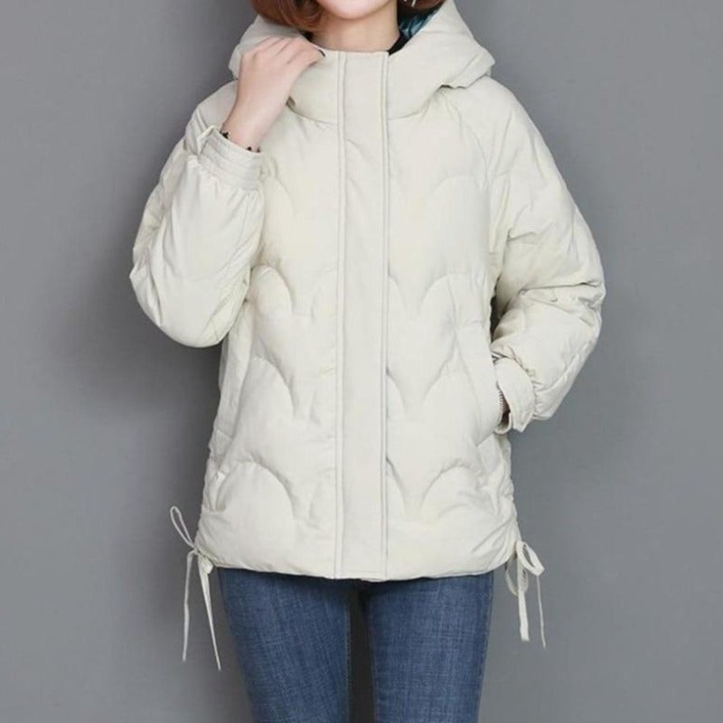 Damen Winterjacke Gesteppt Hüftlänge Polyester Baumwolle-1