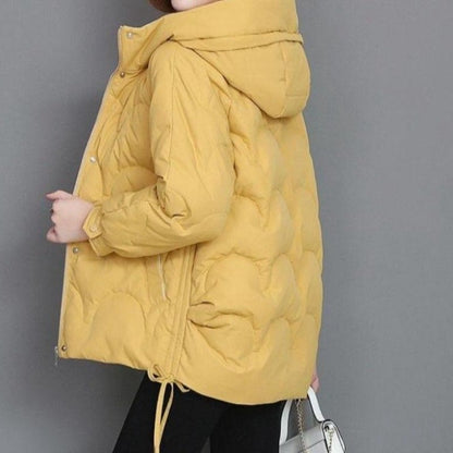 Damen Winterjacke Gesteppt Hüftlänge Polyester Baumwolle-4