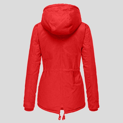 Damen-Parka, modernes Design, verstellbare Kapuze, Baumwolle, Polyester-6