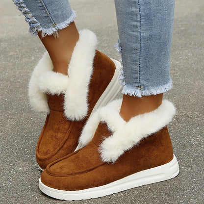 Winterstiefel Damen Öko-Leder Gefüttert Für Kalte Tage-1