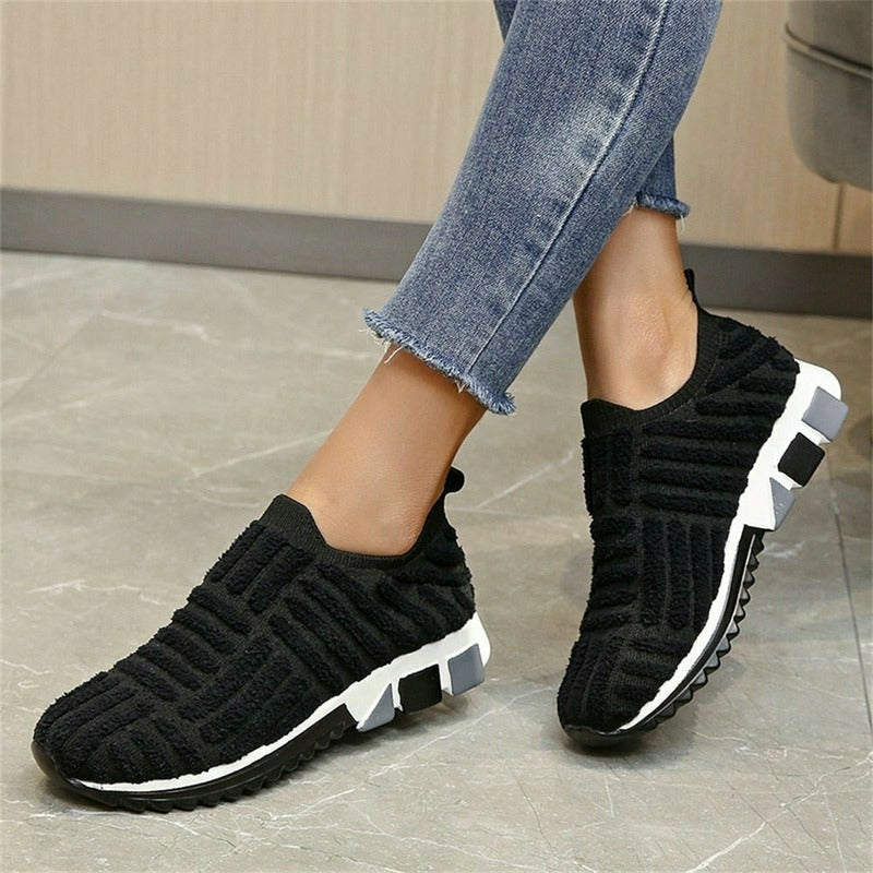 Damen Sneakers Leichte Atmungsaktive PVC Slip-On Niedriges Modell-2