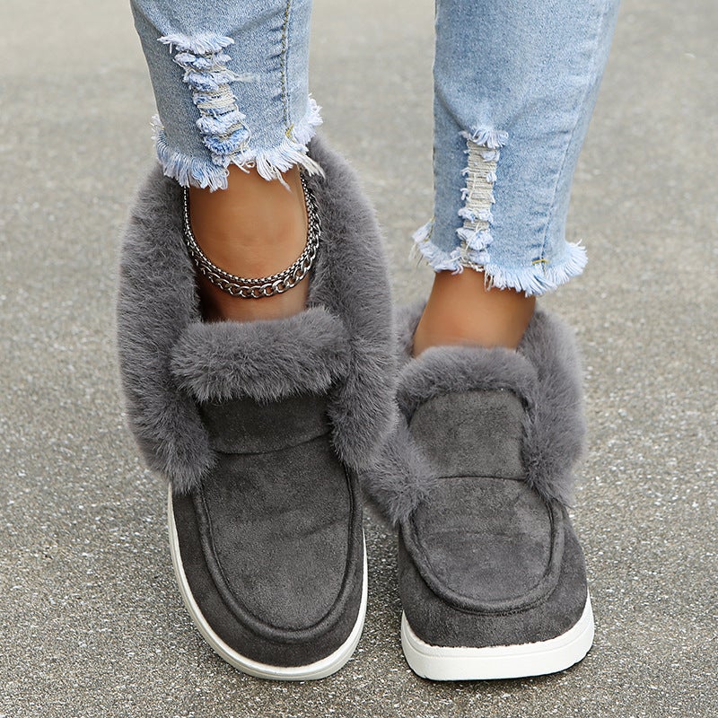 Winterstiefel Damen Öko-Leder Gefüttert Für Kalte Tage-4