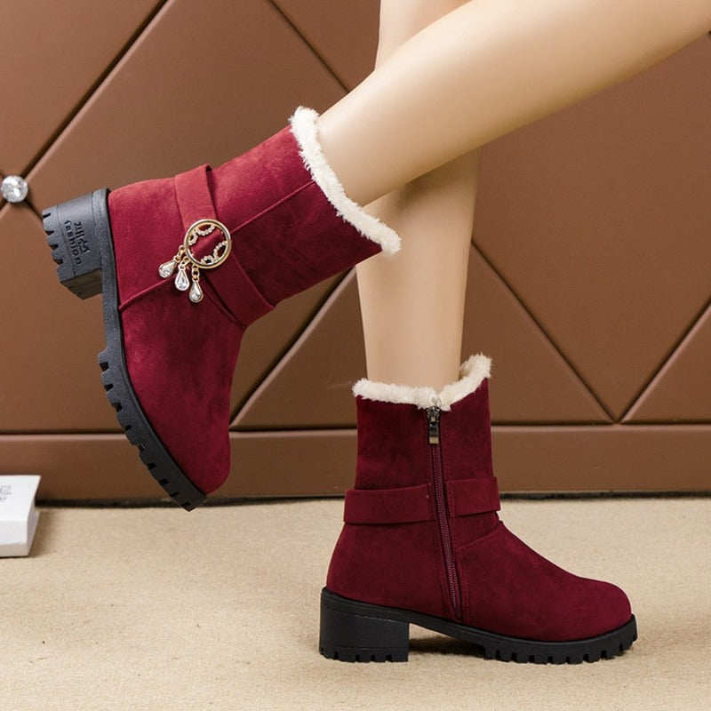 Damen-Stiefel, hoher Absatz, Reißverschluss, Eco, Leder-2