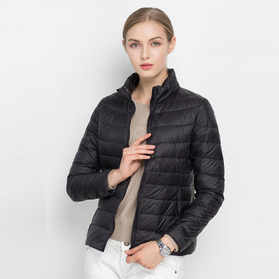 Damen-Daunenjacke, urban, schick, leichtes Polyamid/Nylon 7